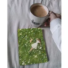 草原の子犬と女の子デザインのKindle用電子書籍保護カバー【防落下・スリープ機能付き】