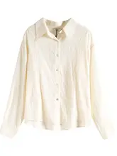 薄手の透け感ある直筒シルエットシャツ【快適な着心地・長袖・無地・襟付き】