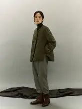 羊毛混紡保温コート【ヴィンテージスタイル・コーデュロイ・秋冬用】