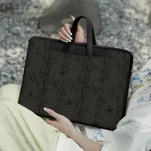 中式デザインの女性用ノートパソコンケース【十四インチ対応・持ち運び便利・MacBookやLenovo用】