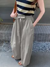カジュアルな女性用ワイドパンツ【ハイウエスト・ゆったりとしたシルエット・夏用】（セットアップ対応）