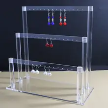 アクリル製 透明大容量イヤリングスタンド【ディスプレイ用・ピン式】