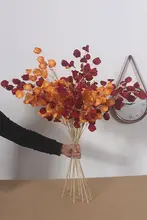 赤い花弁の造花ブーケ【灯篭果デザイン・結婚式装飾用・大枝タイプ】