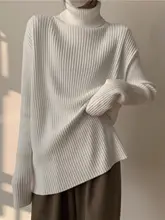 高首リブ編みニットセーター【ルーズフィット・春用・快適】