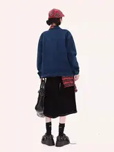 チェック柄のデザインが特徴的なデニムジャケット【春秋用・ゆったりフィット・カジュアルスタイル】（セットアップ対応）