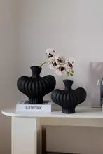 創造的な陶器製花瓶【ビンテージ風・インテリア装飾用・水耕栽培対応】
