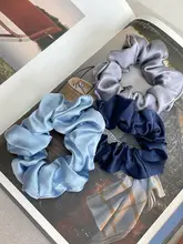 サテン風シルク製のひねりデザインヘアゴム【ラフなスタイル・バンズ用】