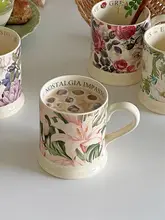 フランス風レトロガーデン油絵風マグカップ【クラシック花柄・セラミック製・カフェ用】