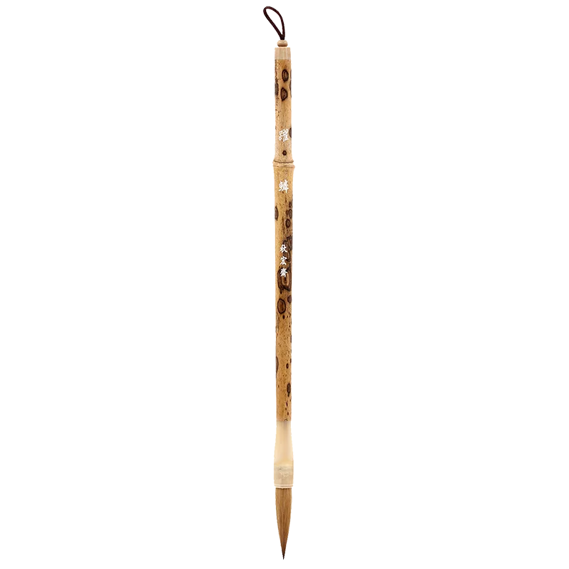 手作り毛筆【狼毛85%・グラデーション模様・花の牛角・中楷書・行草書用】