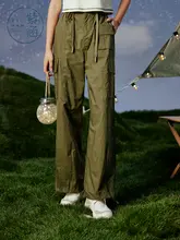 紫涵 コットン製 夏用 レディースワイドレッグパンツ【ストレート・フィット・カジュアル】
