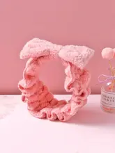 柔らかいリボン付きワイドヘアバンド【フェイスマスク・簡約デザイン・ヘアアクセサリー】