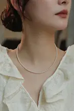 極細デザインの小米真珠ネックレス【女性用・ロックボーンチェーン・夏のスタイルにぴったり】