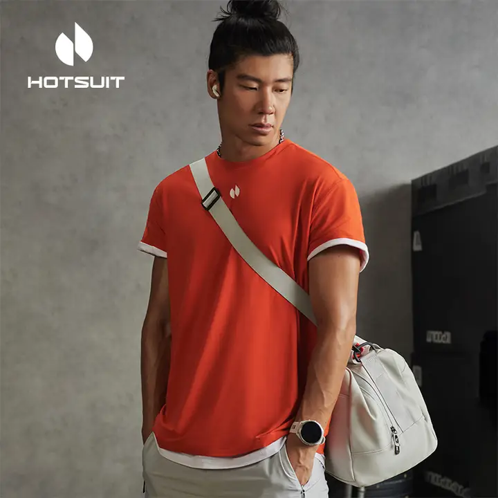 HOTSUIT 吸湿速乾 メンズトレーニング Tシャツ【短袖・ストレッチ・プロフェッショナルトレーニング用】