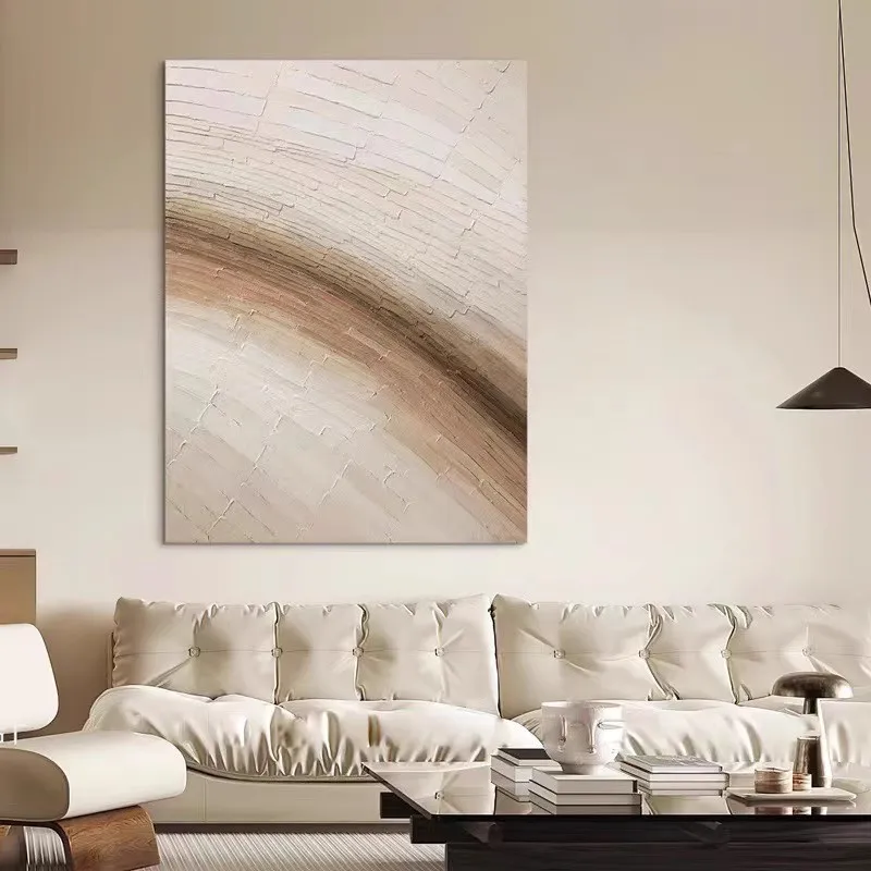 立体感ある手描き油絵の現代アート：侘寂風抽象装飾画の実際の使用シーンとスペック