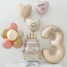 32インチアルミ製クリーム色バルーン【誕生日パーティー・数字装飾用】