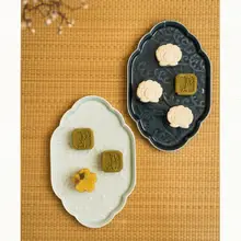 景徳鎮製 中式茶点プレート【禅風・陶器・家庭用・レトロデザイン】