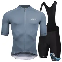 夏用ミルクシルク半袖サイクリング  ウェア【ロードバイク・ダブルアローサスペンダーショートパンツ・男性用】（セットアップ対応）