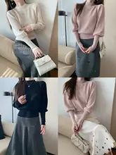 優雅な宮廷袖のカシミヤウールニット