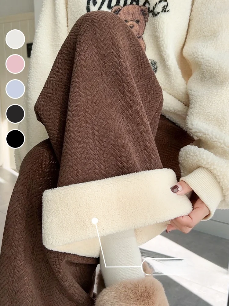 カラフルなチュニック風ワイドパンツ：裏起毛とゆったりスタイルの秋冬実用性