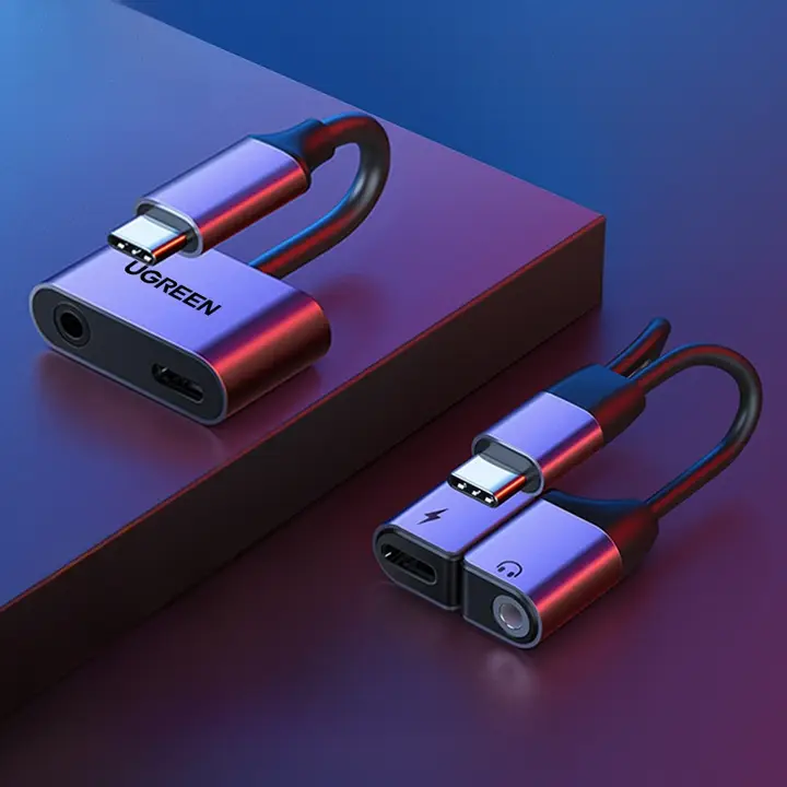 Type-C対応 イヤホンアダプター【二合一・3.5mm変換・急速充電機能】