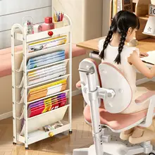 狭い隙間に最適！デスクサイド収納ラック【書籍・学用品用・スタイリッシュデザイン】