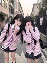 Vネック フード付き 長袖 ニット セーター レディース