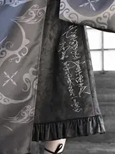 個性的な刺繍入りスエード風ハーフスカート【妖刀姫デザイン・ダークスタイル】