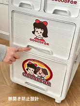 移動可能な多段式収納ワゴン【収納ボックス・ドロワー付き・お菓子やバッグ整理用】