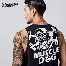 MUSCLE DOG 夏用メンズ ウェア【吸汗・透湿・ゆったりフィット・無袖トレーニングトップ】