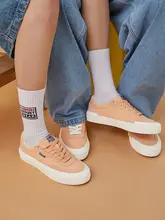 VISION FLAT TOP ソフトピンク ローカット スエード キャンバス スニーカー【男女兼用・ストリート・スポーツ】