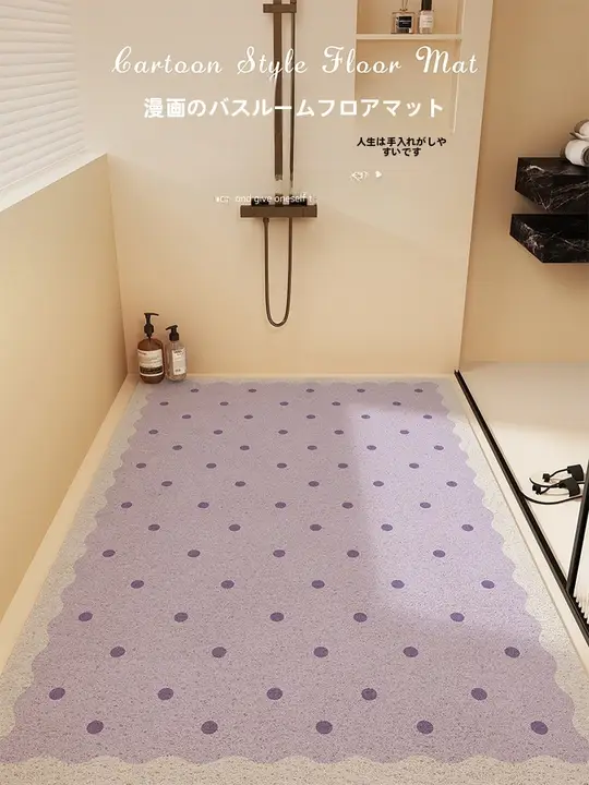 紫色シリコン製 バスルーム用滑り止めマット【子供用・防水・高級感】