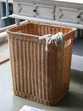 ランドリーバスケット 大容量 布製 編み込み 擬似藤編み
