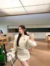 マデリン風 ドルマンスリーブ コート【羊毛混ウール・リアルフォックスファー・襟付  き】（セットアップ対応）