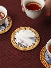 竹編み茶杯用コースター【禅スタイル・手作り・ベトナム製】