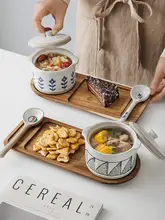 シンプルな木製長方形トレイ【家庭用・お茶やスナック収納に最適】