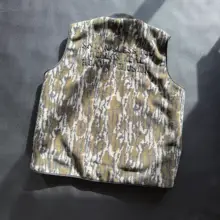 樹木柄迷彩刺繍ライダースベスト