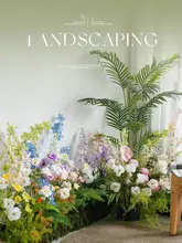 アーティフィシャルグリーン 造花 プランター セット 鉢植え オブジェ インテリア 飾り 室内 ディスプレイ ホテル ショーウィンドウ 上品