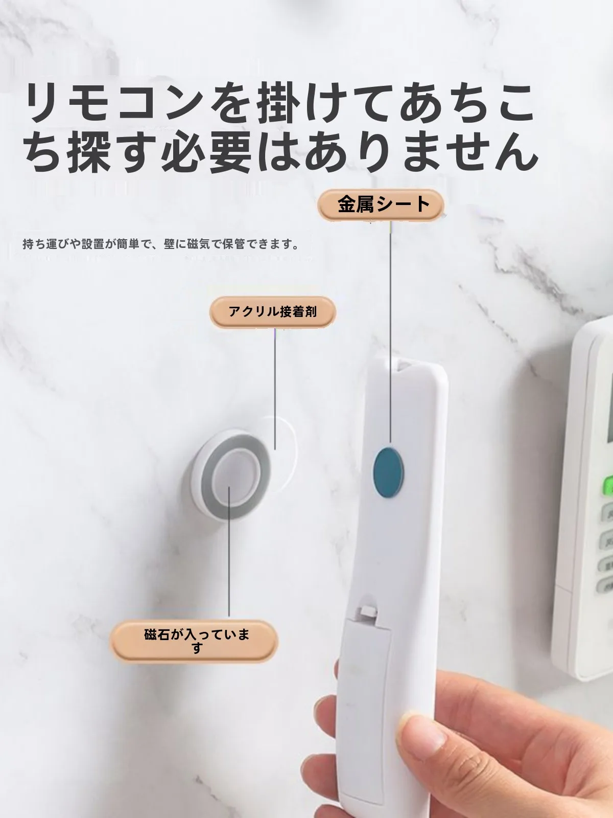 リモコンを壁に収納するのに、どうやって「見た目も機能 も」満足できるか？