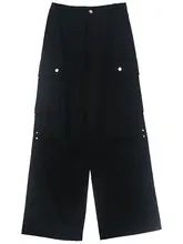 ワークパンツ ゆったり ストレート 単色 リベット ポケット