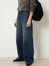 フィットのデニムパンツ【ウォッシュ加工・カジュアル・ハイウエスト】（セットアップ対応）