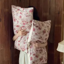 ロマンティックなヴィンテージ花柄コットン編み込み布団カバー【高級感ある肌触り・四季用】（セットアップ対応）