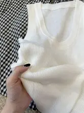 シンプルUネック冰丝薄型ニットキャミソール【春夏用・感・インナー】