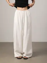 極上の柔らかさのリネン混カジュアルパンツ【ウエストゴム・秋用・高腰・ワイドレッグ】（セットアップ対応）