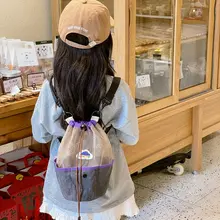 巾着バックパックメッシュ兼用子供旅行