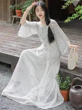 青煙改良型女性用漢服【ラウンドネック・八破スカート・日常着・夏用】