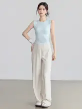 女性用リブ編みスポーツタンクトップ【防振・ランニング・フィットネス用】