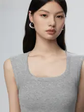 MOLYCHO レディース 無地ノースリーブTシャツ【夏用・シンプルデザイン・フィット感】