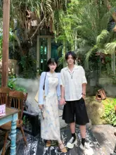 中華風 花柄レースニットトップス付きドレス【春用・改良型チャイナドレス】（セットアップ対応）