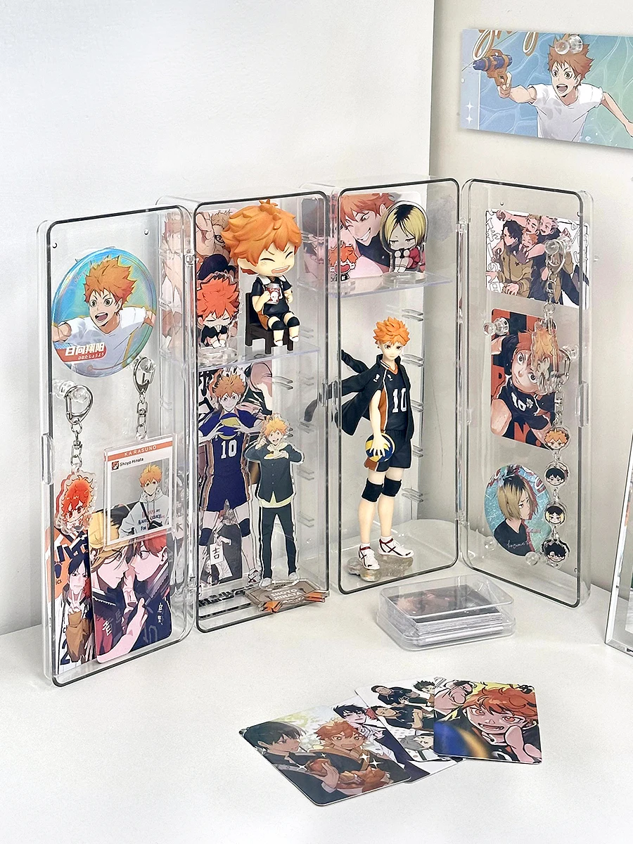 アクリル製透明バッジディスプレイスタンド：防塵カバー付きのフィギュア展示用の最適な収納解決策