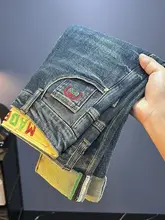 デニムパンツ メンズ 秋冬 新作 アメリカンレトロ 重厚水洗い 赤耳デニム スリムストレート